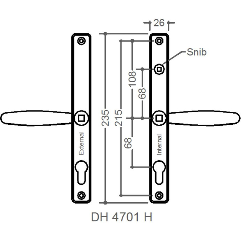 Hoppe Mm Mm Lever Lever With Snib Upvc Sprung Door Handle Set